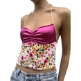 thumbnail image 3 of Coduop Women's Sleeveless Tie-up Halterneck Camis Vest Backless Floral Print Crop Tank Tops, 3 of 7