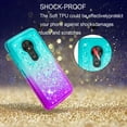 thumbnail image 2 of FIEWESEY For Motorola G7 Play Phone Case Moto G7 Play Glitter Case Sparkle Glitter Flowing Liquid Quicksand with Shiny Bling Diamond Women Girls Cute Phone Case For Motorola G7 Play - Green+Purple, 2 of 6
