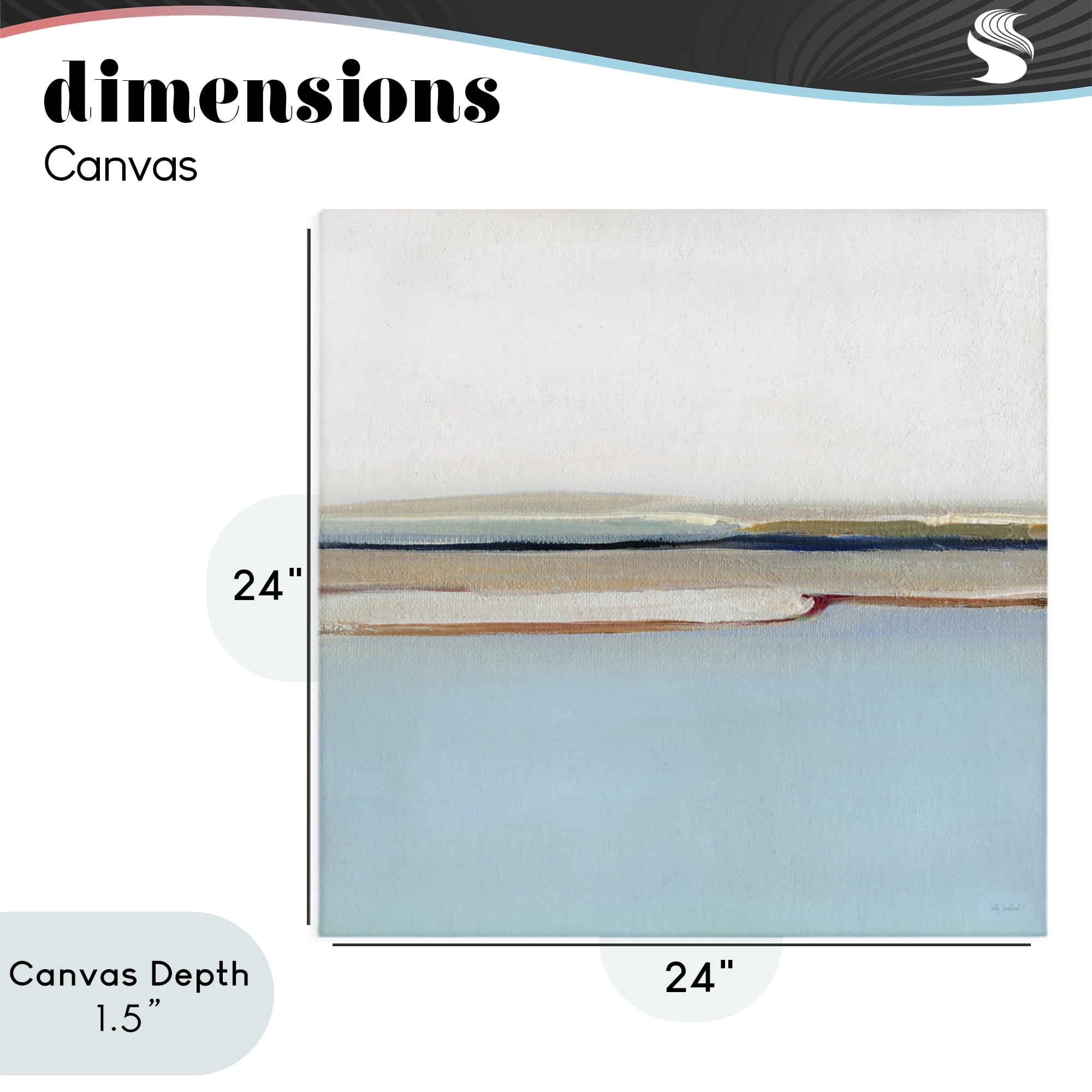 Stupell Industries Serene Minimal Shoreline at Dawn Canvas Wall Art, design by Sally Swatland