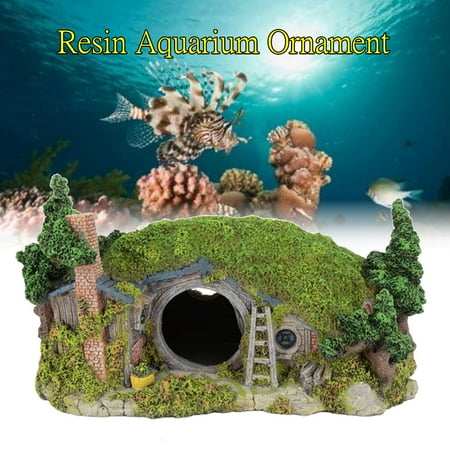 Resin Aquarium Ornament Dwarf House Fish Tank Landscape Hiding