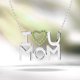 thumbnail image 2 of JeenMata Collar con Colgante de Corazón Abierto Adornado con Piedra Verde Claro Te Amo Mamá en Oro Blanco de 18 K sobre Plata - Piedra Natal de Agosto - Regalo para Mamá, 2 of 2
