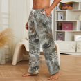 thumbnail image 5 of GrmtClth Men's Flannel Camo Pajama Pants Warm Brushed Fabric Elastic Drawstring Wide Leg Sleep Lounge Trousers with Side Pockets Earthy Yellow XL, 5 of 6
