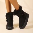 thumbnail image 2 of FRSASU Women's Snow Boots Anti-Slip Mid-calf Winter Boots Faux Fur Lined Winter Comfortable Suede Snow Boots Black, 2 of 9