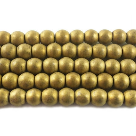 6mm Gold Hematite Matte Round Beads ForJewelry Making