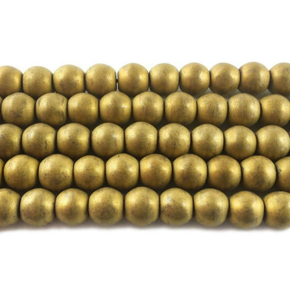 6mm Gold Hematite Matte Round Beads ForJewelry Making