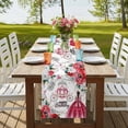thumbnail image 4 of Table Runners 72 Inches Long Dress Scarves, Happy Birthday Farmhouse Kitchen/Dining Table Runner, Coffee Tablerunners, Red Dress Crown Carriage Flowers Butterfly 14x72 Inch, 4 of 9