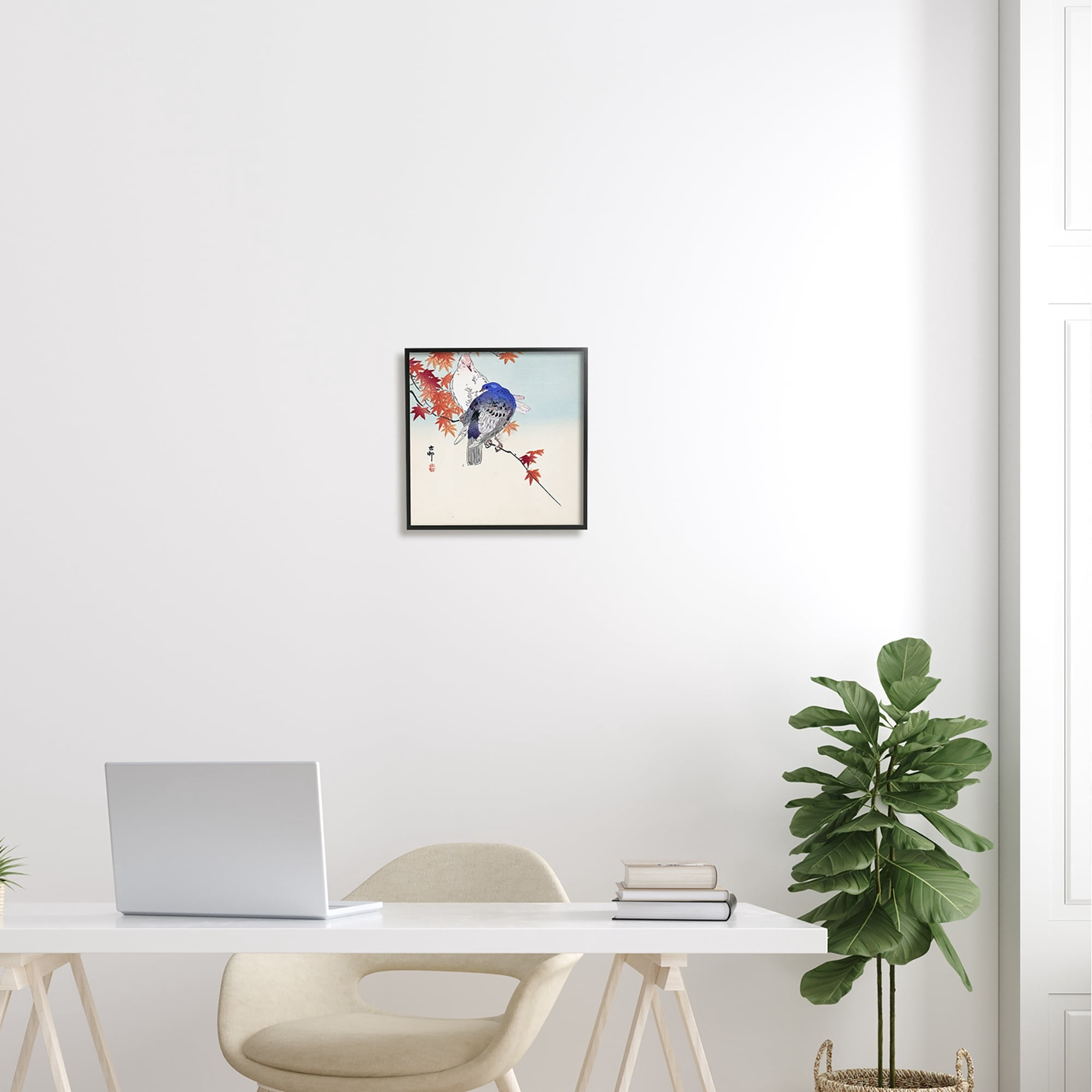 Stupell Industries Pigeons Ohara Koson Classical Painting Bird Portrait Painting Black Framed Art Print Wall Art, Design by one1000paintings