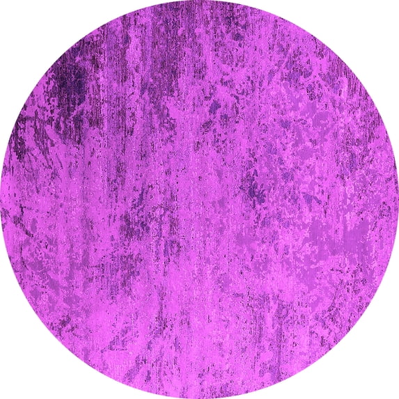 Ahgly Company Indoor Round Oriental Pink Industrial Area Rugs, 4' Round