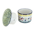 thumbnail image 2 of Blue Rose Polish Pottery Prairie Garden French Butter Dish, 2 of 2