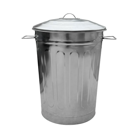 13-Gallon Galvanized Steel Round Trash Can with Lid