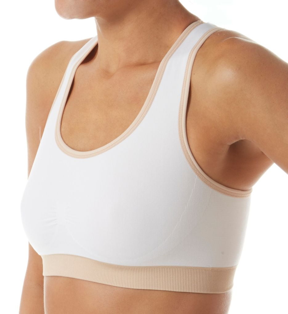 Lily of France Seamless Women`s Reversible Crop Sports Bra, S