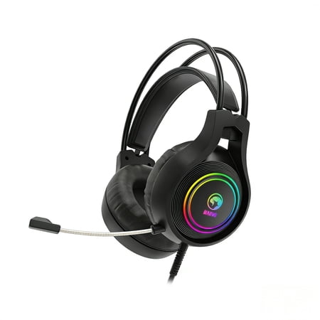 Marvo Stereo RGB Gaming Headset, 50mm Drivers, USB 2.0 Connection, Omnidirectional Microphone, Dual-Band PU Headband for Long Wear and Daily Use