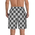 thumbnail image 3 of Kdxio Checkerboard With Snowflake 1 Pattern Mens Casual Shorts - Drawstring Summer Beach Sports Shorts for Men, 3 of 5