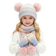 thumbnail image 2 of KANG Winter Kids Hat Scarf And Mittens Soft Neck Warmer For Boys Girls Cold Weather Light Pink One Size, 2 of 4