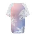 thumbnail image 5 of Hauts d'Été Grande Taille en Dentelle pour Femmes Blouses d'Été Patchwork Imprimé Amples Grande Taille Col en V Manches Courtes T-Shirts Col en V Femmes en Solde, 5 of 5