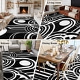 thumbnail image 6 of Area Rug 72×108in, Geometric Arch Circle Black White Floor Carpet Living Room Rug, Abstract Boho Sun Stripes Non-Slip Welcome Mat Indoor Rugs for Bedroom Dining Room, 6 of 9