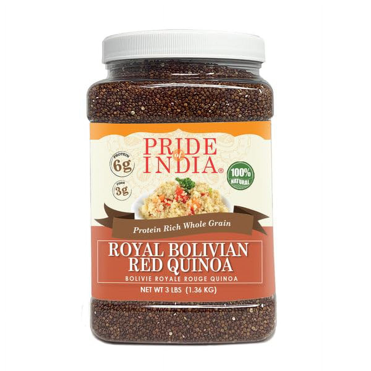 Pride of India - Pack of 6 - Royal Bolivian Red Quinoa, 3 lbs Jar, Protein Rich, Gluten Free Quinoa Whole Grain