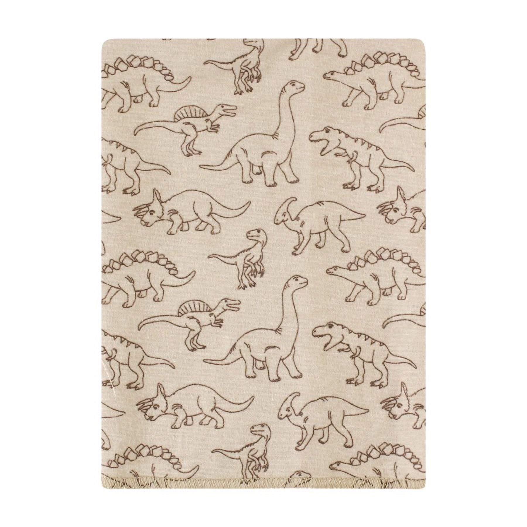 Hudson Baby Unisex Baby Cotton Poly Flannel Burp Cloths Bundle, Dinosaur Adventures, One Size
