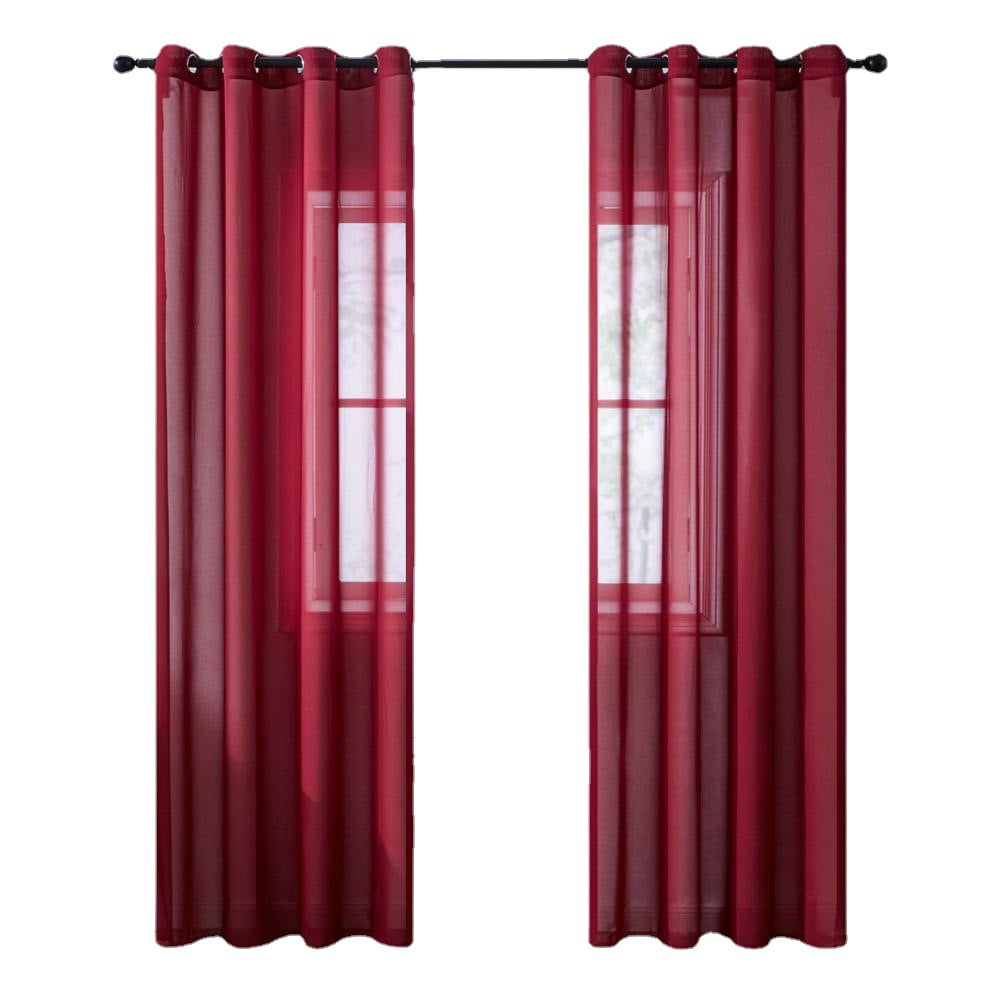 Red sheer curtains discount