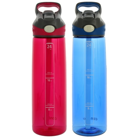 Contigo AUTOSPOUT Straw Addison Water Bottle Set, 24 oz – Includes 2 Contigo Water Bottles - Sangria and