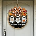 thumbnail image 6 of 30cm Halloween Specters Door Hanger With Leaves Decors User friendly Wooden Fabric Wall Art For Holiday Party Indoor Outdoors Decoration, 6 of 8