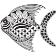 thumbnail image 1 of Printtoo Fish Design Wooden Rubber Stamp Scrap-booking Craft Textile Stamps-4 x 4 Inches, 1 of 1