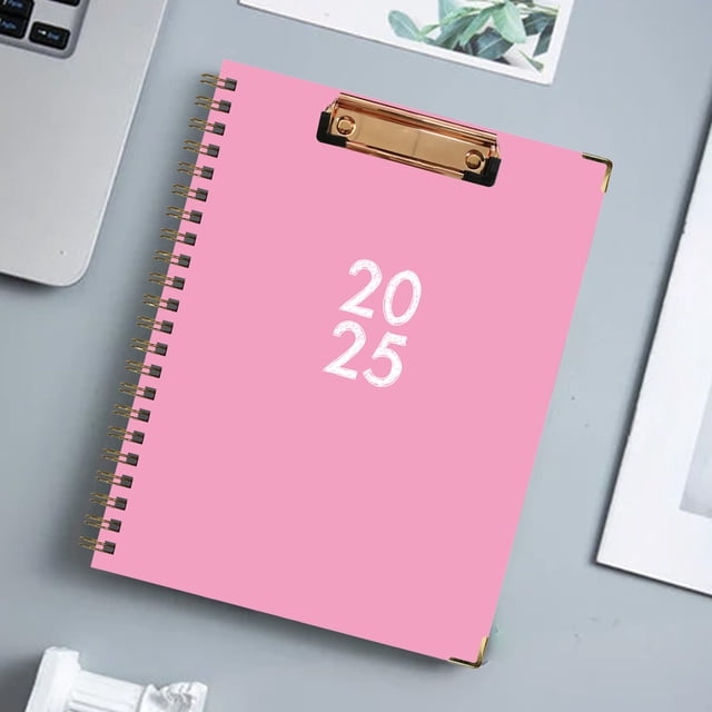Ovzne Clipboard A4 Notebook 2025 English Notepad Coil Diary Planner Work Sports Schedule On Clearance