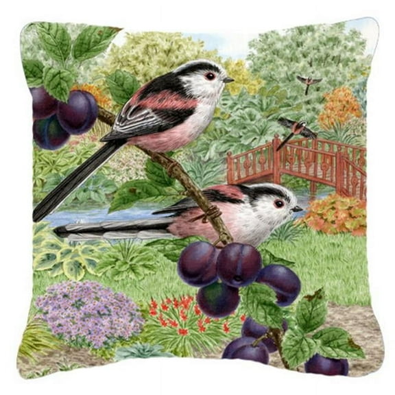 Carolines Treasures ASAD0703PW1818 Long Tailed Tits by Sarah Adams Canvas Decorative Pillow