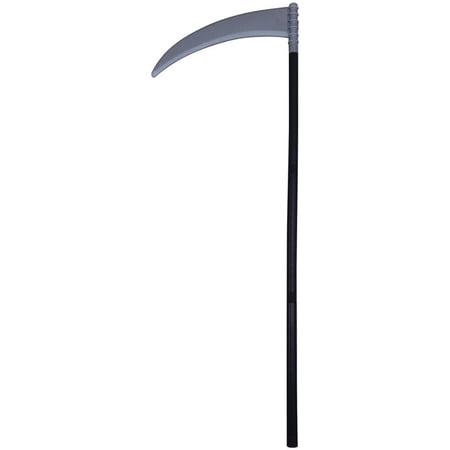 Star Power Scythe Halloween Grim Reaper Costume Death Farm Tool Prop, Black Grey, 35"