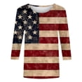 thumbnail image 6 of Conairie Women Patriotic T Shirts 3/4 Sleeve Crew Neck Loose 4th of July Shirt With American Falg Print Summer Trendy Casual Tops Red XXL, 6 of 7