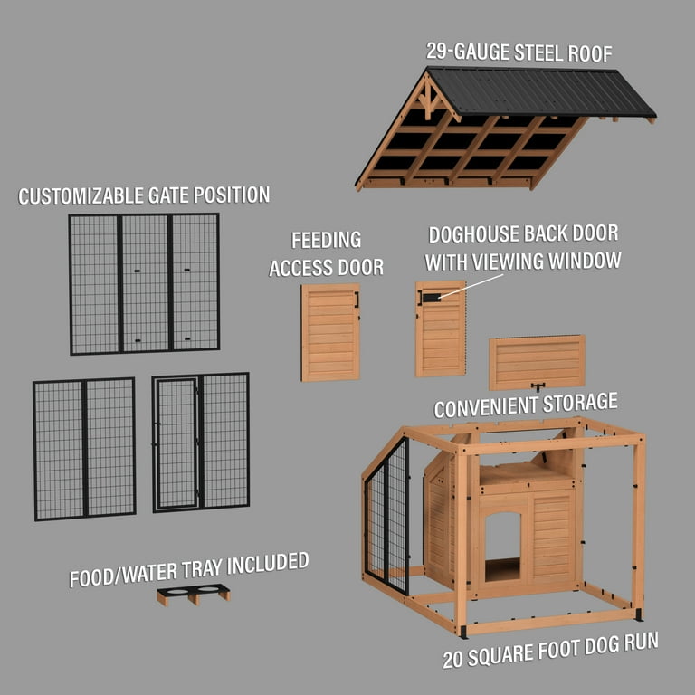 Backyard Discovery 7'x5' Waggin' Retreat Cedar Dog Kennel