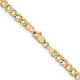 thumbnail image 3 of 10K Yellow Gold Curb Chain Styles Necklace 4.3 mm Semi-Solid 16 inch, 3 of 4