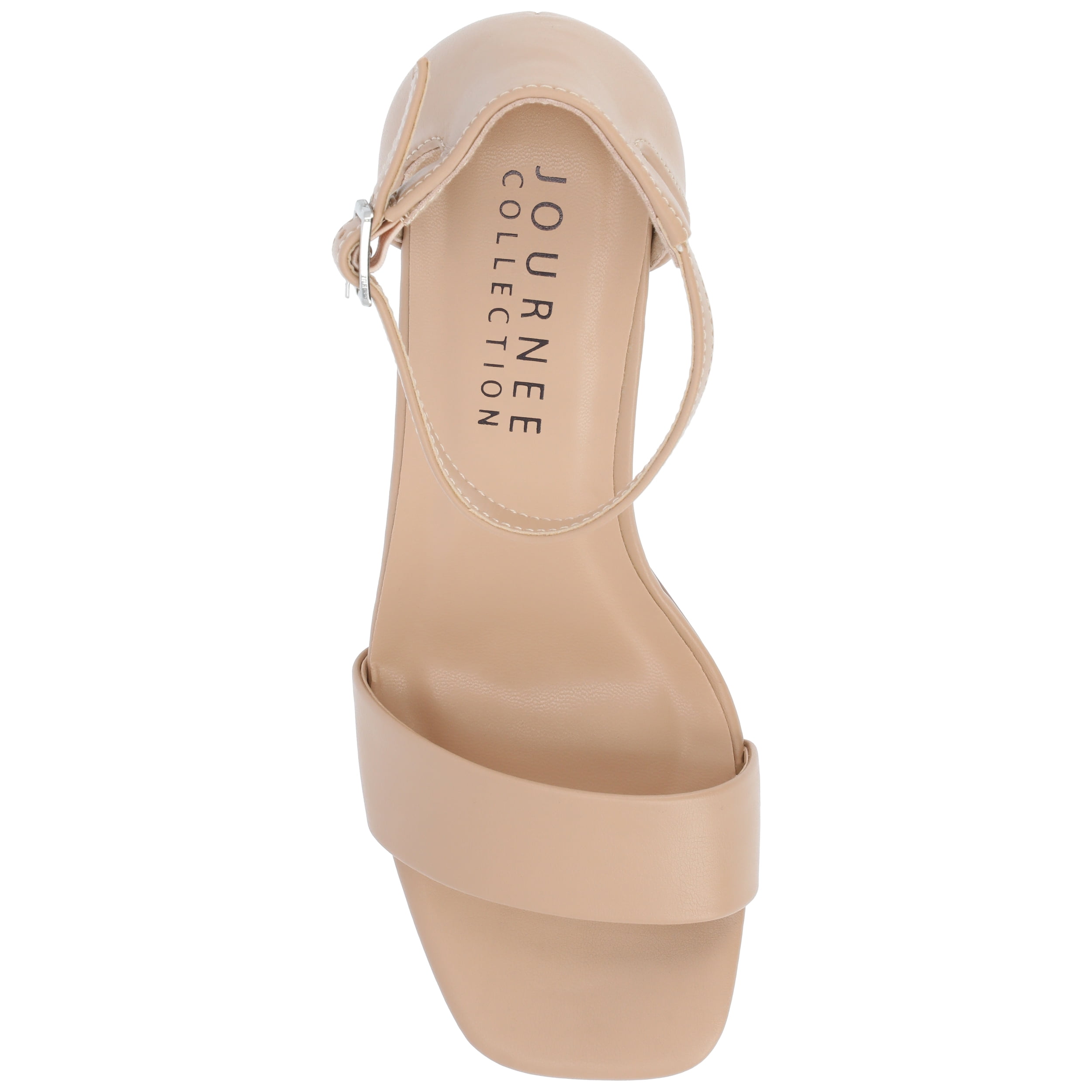 Journee Women's Valenncia SuperNatural Shades Open Square Toe Ankle Strap Sandals