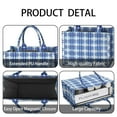 thumbnail image 4 of Large Capacity Tote Bag,Blue and White Grid Pattern Handbag Fashion Luxury Tote Bag,15.7"x13"x 5.1" Inches,Laptop Compatible, 4 of 6