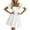 White, variant on MIXUE Summer Dresses for Women Solid Color Square Neckline Puff Sleeve A Line Mini Casual Dress Outwear,White,L