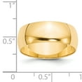 thumbnail image 3 of Primal Gold 14 Karat Yellow Gold 8mm Lightweight Half Round Band Size 8.5, 3 of 6