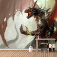 thumbnail image 3 of IDEA4WALL 4pcs Dark Evil Dragon Peel and Stick Wallpaper Removable Wall Murals Large Wall Stickers for Home Decoration, 66"x24", 3 of 5