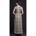 thumbnail image 4 of Bimba Robe Longue Sans Manches à Fleurs pour Femmes, Col en V, Fendue devant, TG, 4 of 5
