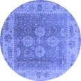 thumbnail image 1 of Ahgly Company Machine Washable Indoor Round Oriental Blue Traditional Area Rugs, 5' Round, 1 of 4