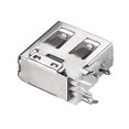 thumbnail image 3 of Conector USB PCB tipo A hembra, inserción lateral, cuerpo corto, montaje plano, 10 piezas, 3 of 4