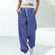 thumbnail image 1 of Puntoco Pantalones Con Cordón Estampado Color Block De Moda Para Mujer Púrpura L, 1 of 5