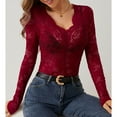 thumbnail image 2 of JGNGSHN See Through Tops for Women Trendy Long Sleeve Mock Neck Shirt Slim Fit Blouses, 2 of 9