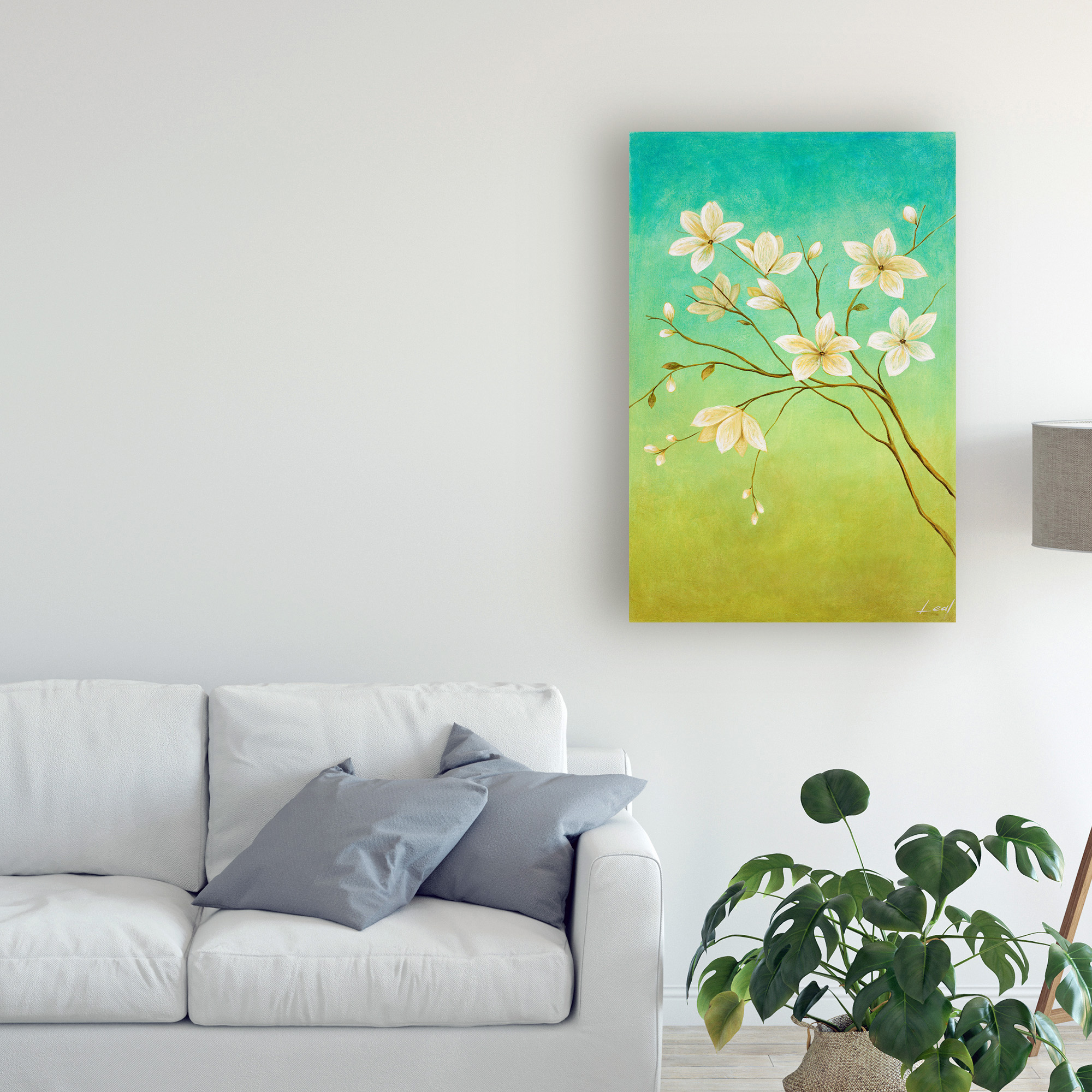 Trademark Fine Art 'White Flower Branch 1' Canvas Art by Pablo Esteban