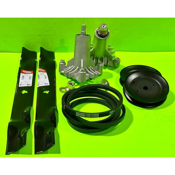 Lawnmower Parts World 42" Deck Rebuild Kit for Craftsman LT1000 LT2000 DYT4000 Mower - Complete Spindle Assembly with Blades & Belt