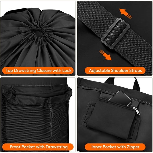 wexdsfgy 90L Laundry Bag  Extra Large Laundry Backpack with Shoulder Straps and Mesh Pocket for Laundromat  Heavy Duty Laundry Bag Backpack for Dirty Clothes for College Dorm/Travel/Apart