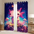 thumbnail image 2 of Feelyou Cartoon Pink Axolotl Blackout Curtains Set of 2 (52x84 Each) for Kids, Cute Mushroom Plant Window Curtains, Psychedelic Stars Galaxy Curtains and Drapes, Blackout Curtains Home Decor, 2 of 6