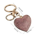 thumbnail image 3 of Heart Shaped Rhinestone Keychain Sparkling Red Crystal Love Charm Stainless Steel Gift for Her Him Best Friend Valentine’s Day Anniversary, Pink, 3 of 7
