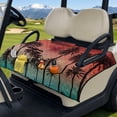 thumbnail image 3 of Pzuqiu Tropical Palm Tree Quilted Golf Cart Seat Cover - 2-Person Universal Fit With 4 Pockets, Non-Slip Protector for Golfers, 3 of 9