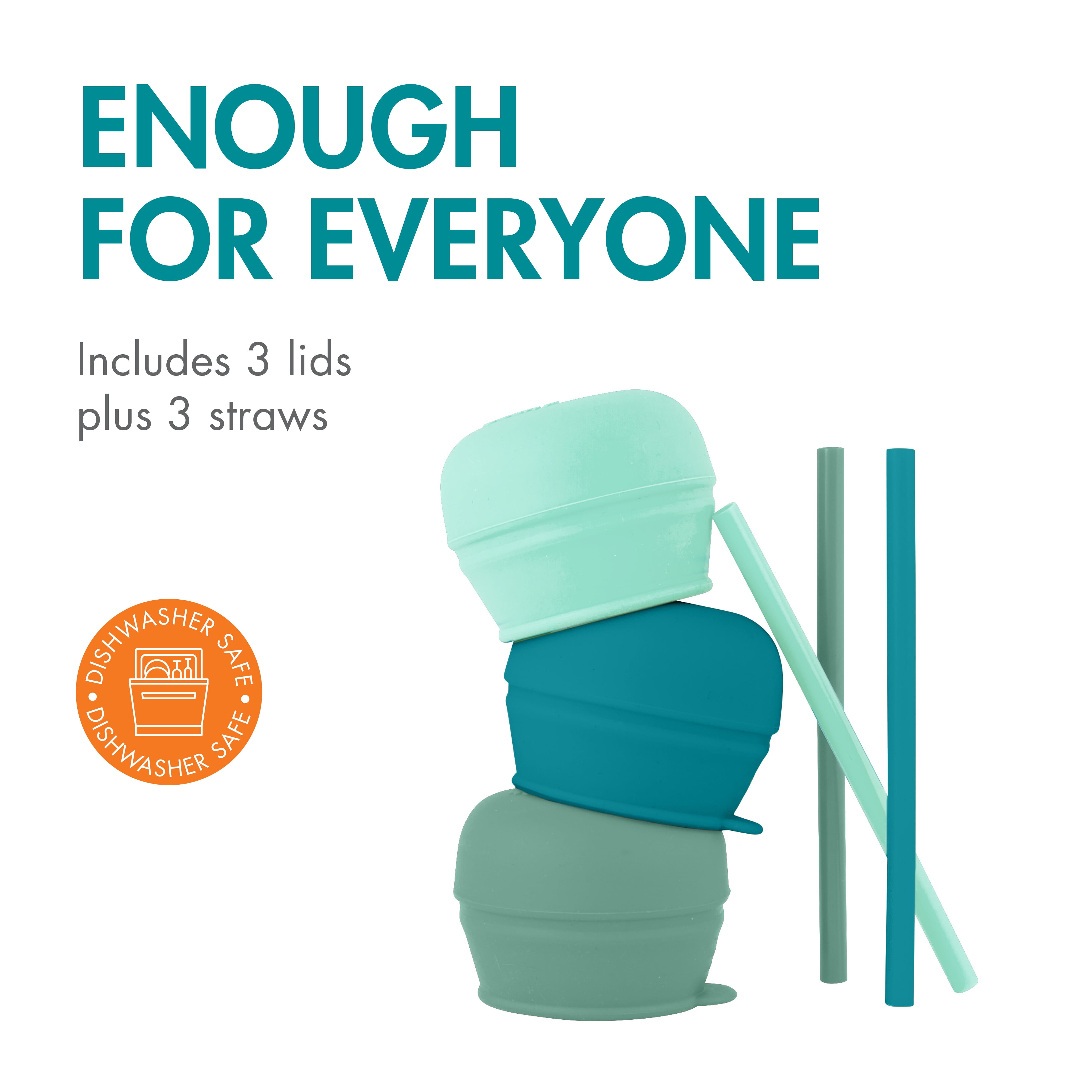 Boon Snug Straw Lids, Assorted Colors (Pack of 3), Green, 12 Months and up, Infant and Toddler