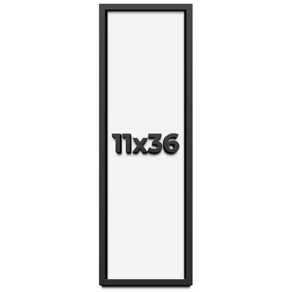 11x36 Shadow Box Frame Black | 1 inches Deep Real Wood Contemporary Shadowbox Display Frame | UV